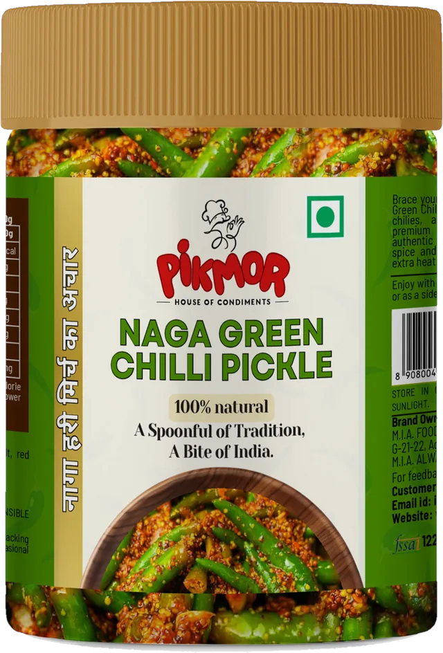 Naga Green Chilli Pickle jar
